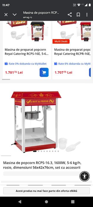 Mașină făcut popcorn profesionala