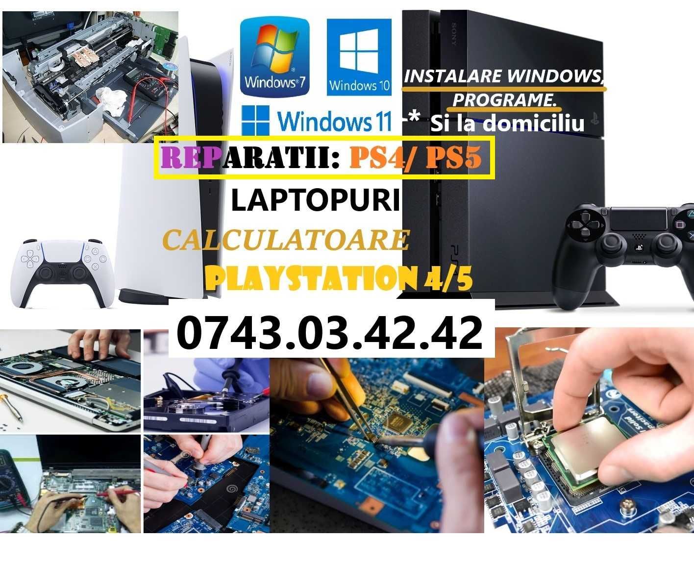 Reparatii Playstation/PS4/Laptop/Calculatoare/PC/Instalare Windows