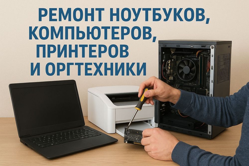 Ремонт ноутбуков, компьютеров, принтеров и оргтехники