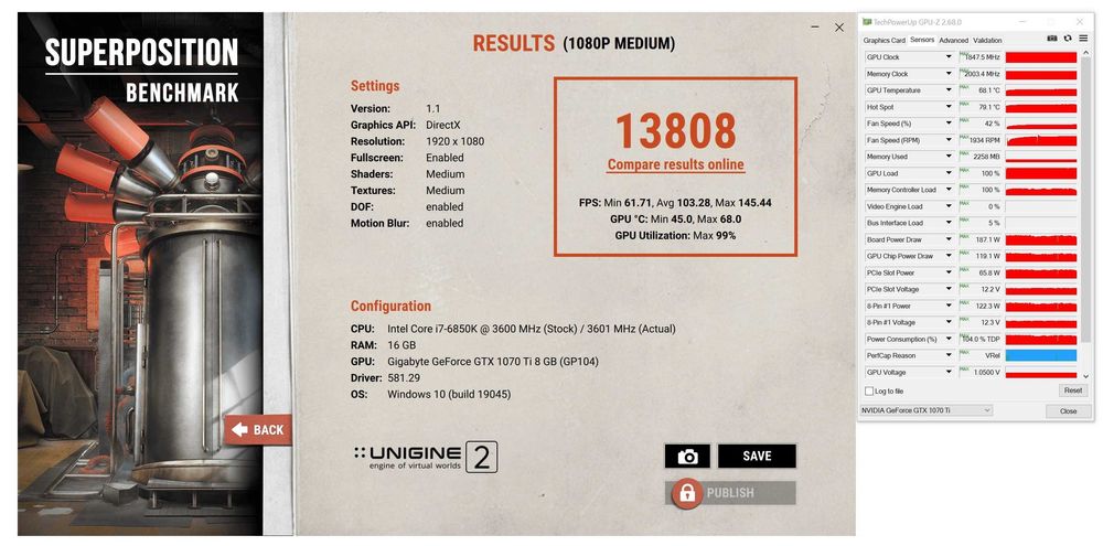 ТОП състояние Видео карта GIGABYTE GTX 1070 Ti Gaming 8GB GDDR5