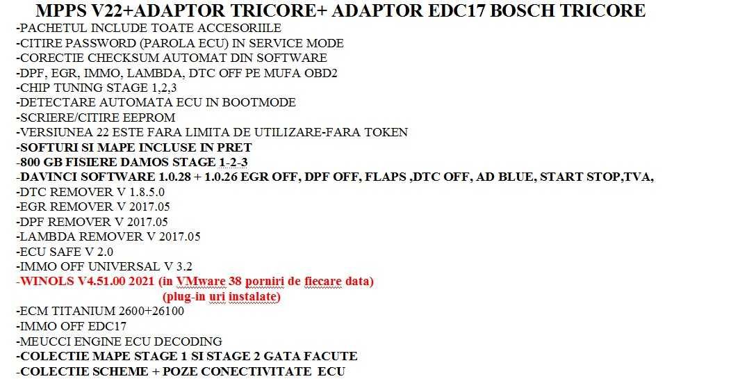 MPPS V22 OBD + Tricore Boot, Davinci Chip Tuning Stage 1, 2 Dpf Adblue