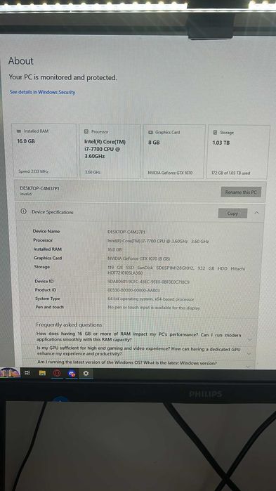 PC Gaming i7 1070 gtx