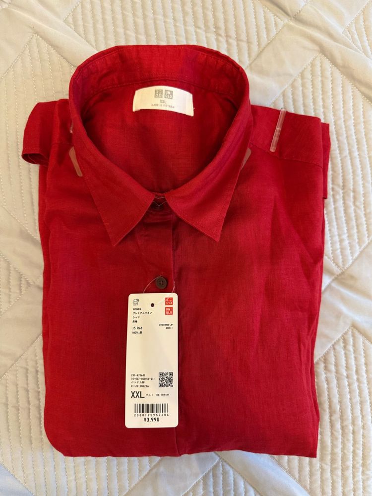Uniqlo рубашка лён