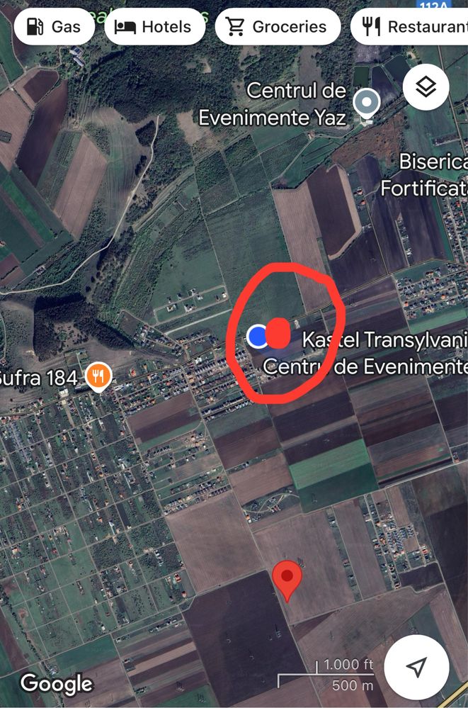 Teren constructii la drum asfaltat/ utilitati
