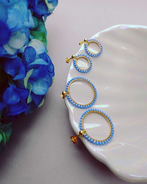 Ръчно изработени обеци Сребро 925 Неръждаема стомана и Японски мъниста