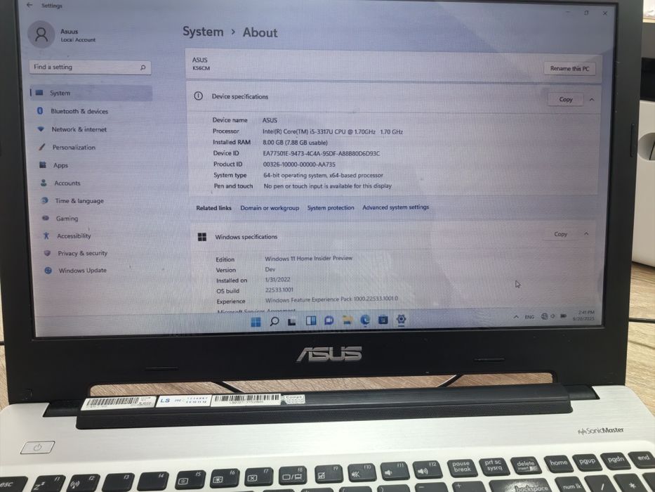 Asus notebook laptop notbuk