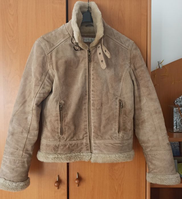 Geacă din piele, îmblănită, unisex Top Gun