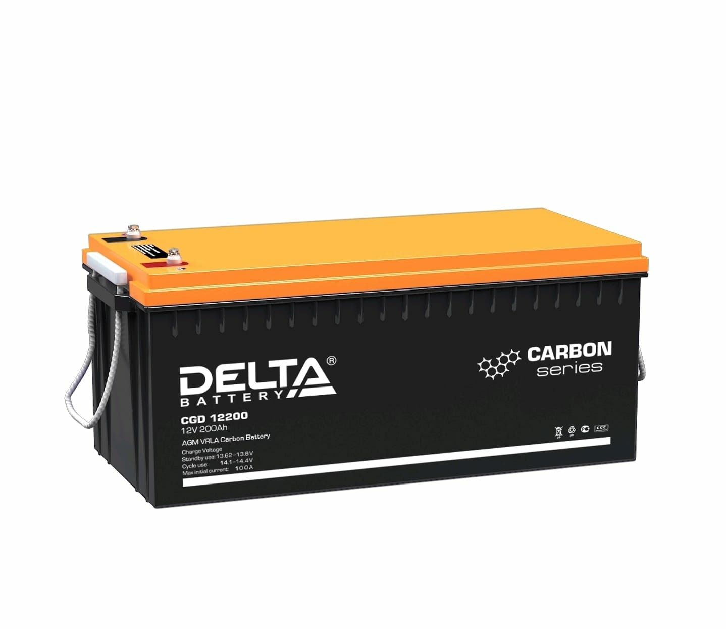АКБ  DELTA CARBON=12-55А=12-100А=12-200А=.Срок службы 15 лет.
