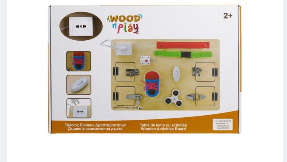 Tabla Educativa din Lemn cu Activitati Montessori