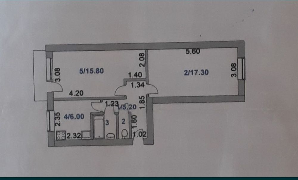 2 ком. кв адр 6-37. Окна в зале и спальне пластик.