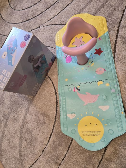 Covoras de baie antiderapant cu scaunel