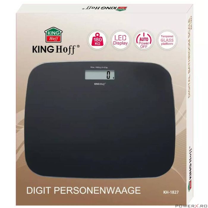 Cantar de baie, electric, negru, 180kg, Kinghoff