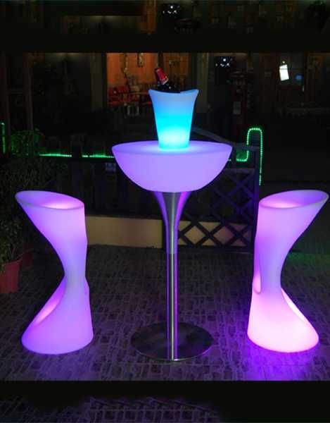 Masa cocktail LED (mese luminoase cu telecomanda, 16 culori, rgbw)
