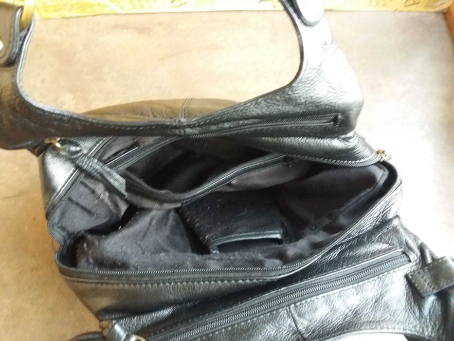 дамска чанта,черна малка кожена торба-естествена кожа