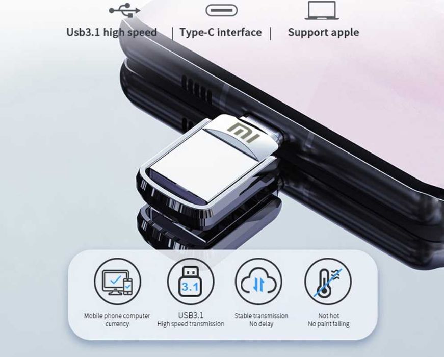 Stick USB 2 TB mi USB A + USB C
