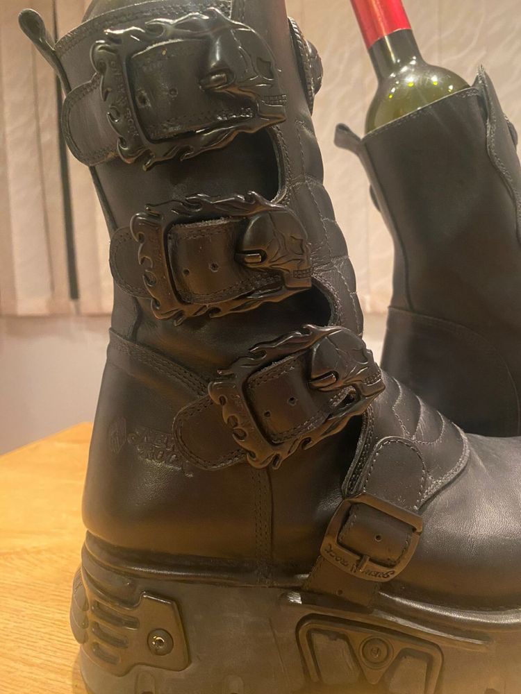 New Rock boots ghete cizme moto biker piele opium militar reactor