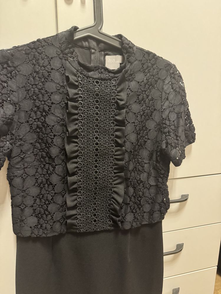 Къса черна дамска рокля Asos