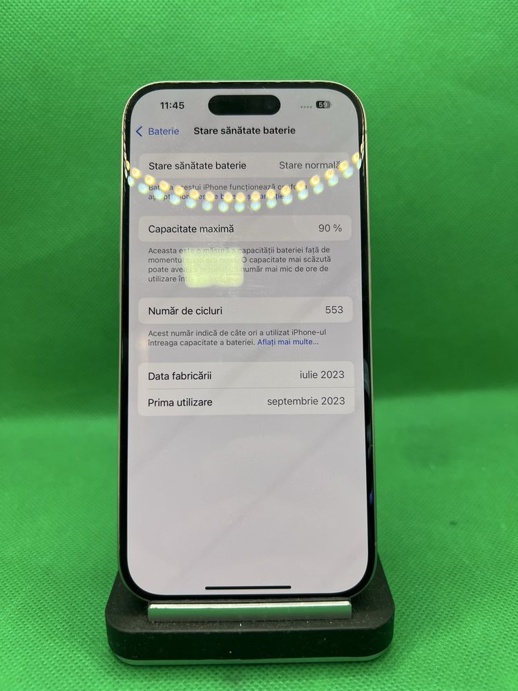 Iphone 15 Pro 128GB baterie 90%•Amanet Lazar Crangasi•51457