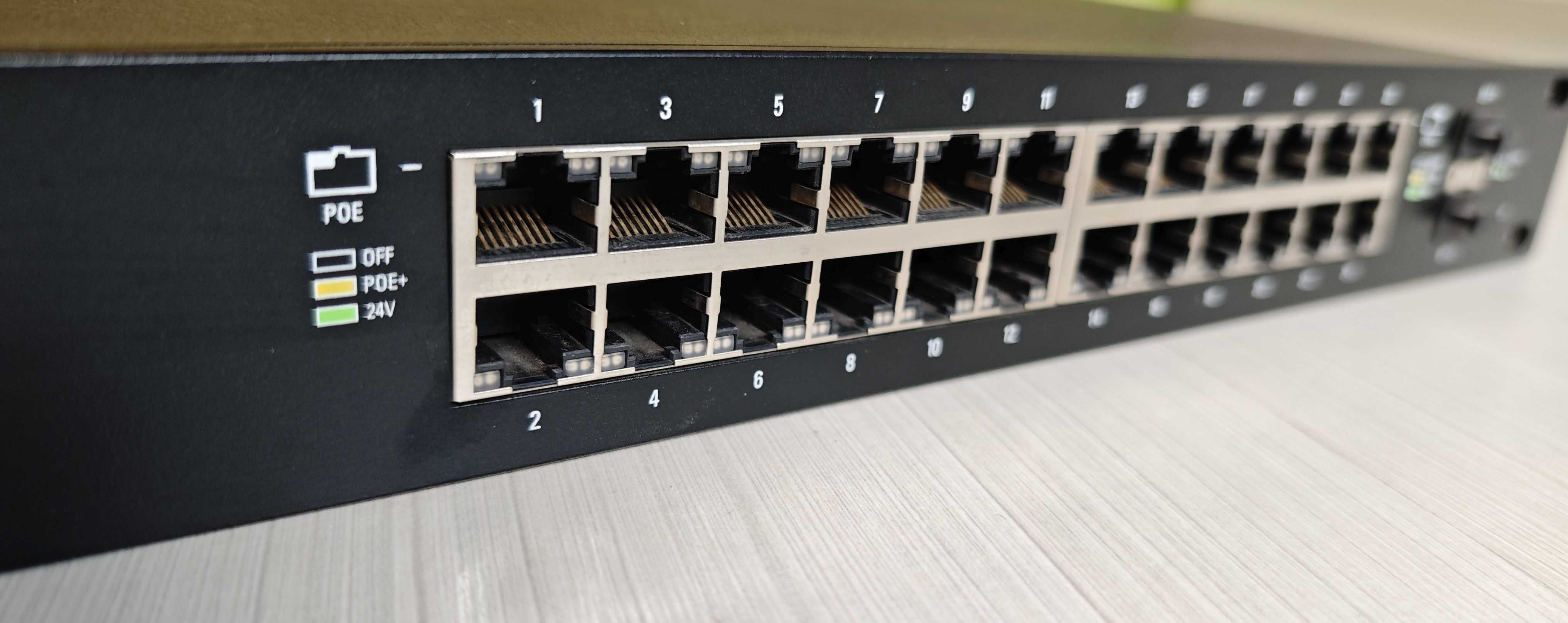 24 портов гигабитов PoE+ switch Ubiquiti EdgeSwitch 24 500W