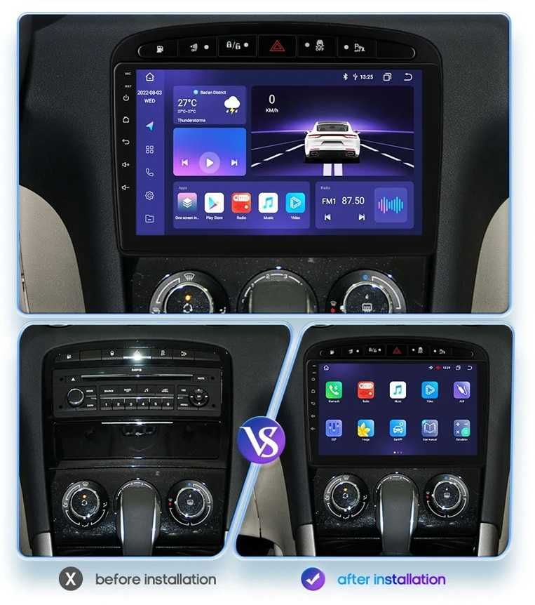 Мултимедия 9" за PEUGEOT 308 SW 408 Android 13 CARPLAY навигация GPS