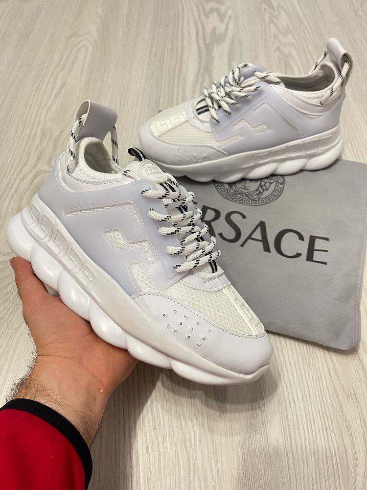 Adidasi Versace Chain Reaction full white