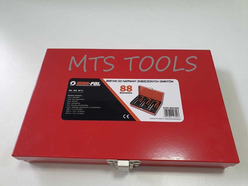 Trusa reparat filete cu insertie filiera m6 m8 m10 88 piese