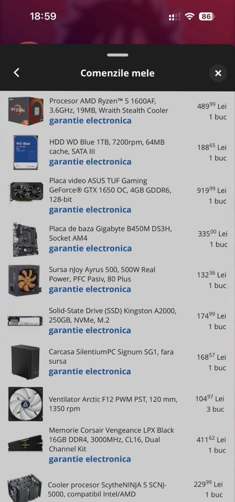 Desktop Pc Gaming Ryzen 5 si Asus TUF 1650 OC