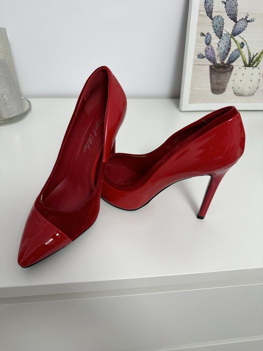 Pantofi roșii cu toc 11 cm - marimea 38