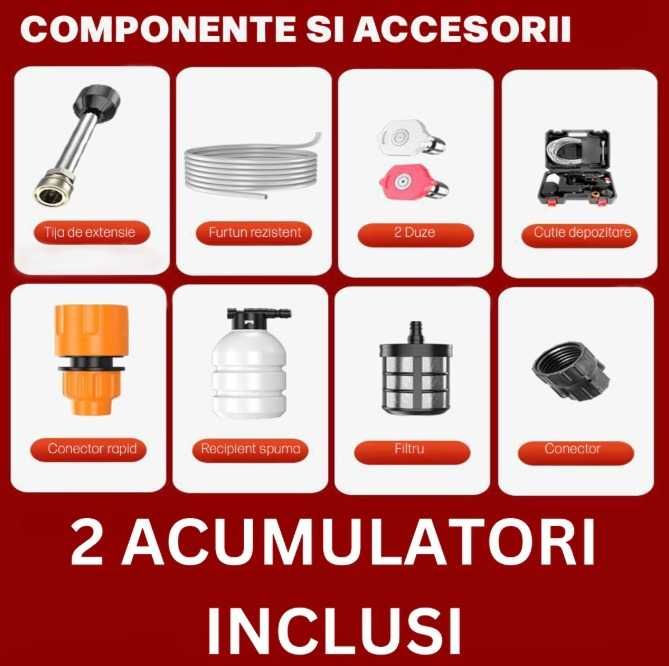 Aparat de spalat cu presiune,fara fir,2 acumulatori, acc  incluse 300w