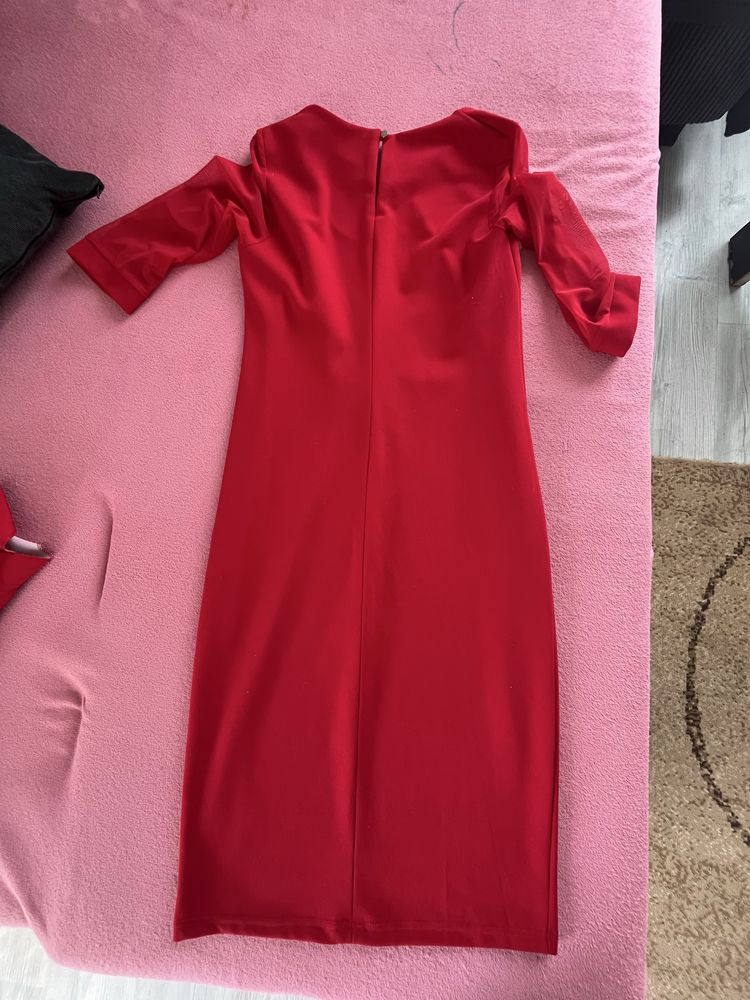 Rochie rosie lungă