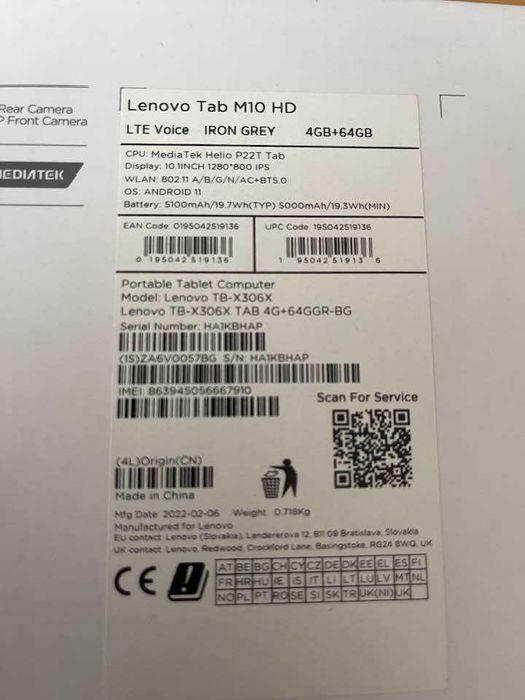 Lenovo Tab M10 HD-4/64