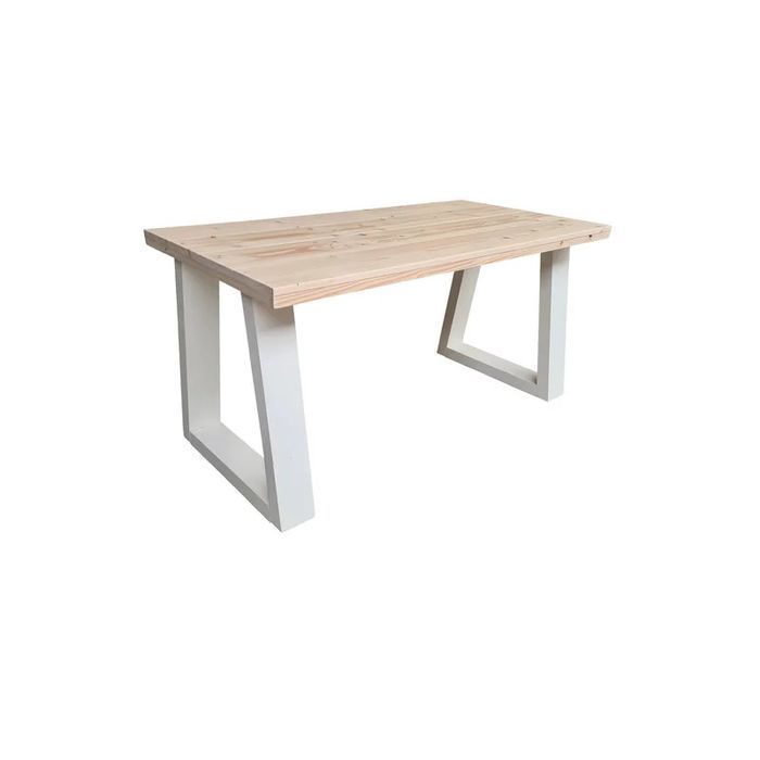 birou miramar, lemn masiv/mdf, natur/alb, 75 x 150 x 70 cm