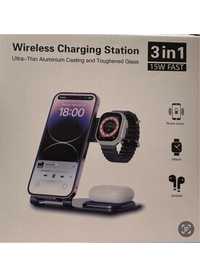Incarcator Stand Birou Wireless Telefon / Casti / Ceas Iphone Apple
