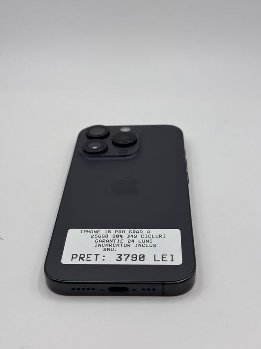 Iphone 15 Pro 256GB 90% Grad B Garantie 24 Luni - zonemag.ro