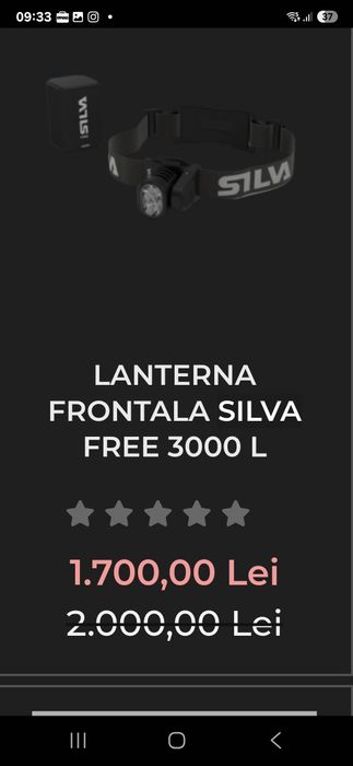 Lanterna frontala profesionala Silva Free 3000 L