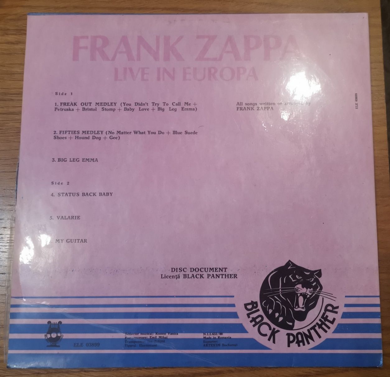 Frank Zappa disc vinil
