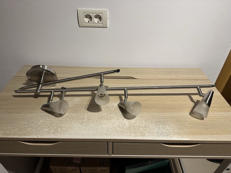 ⸻  Corp de iluminat cu 4 spoturi – Suport bec G9 – Metal + sticlă