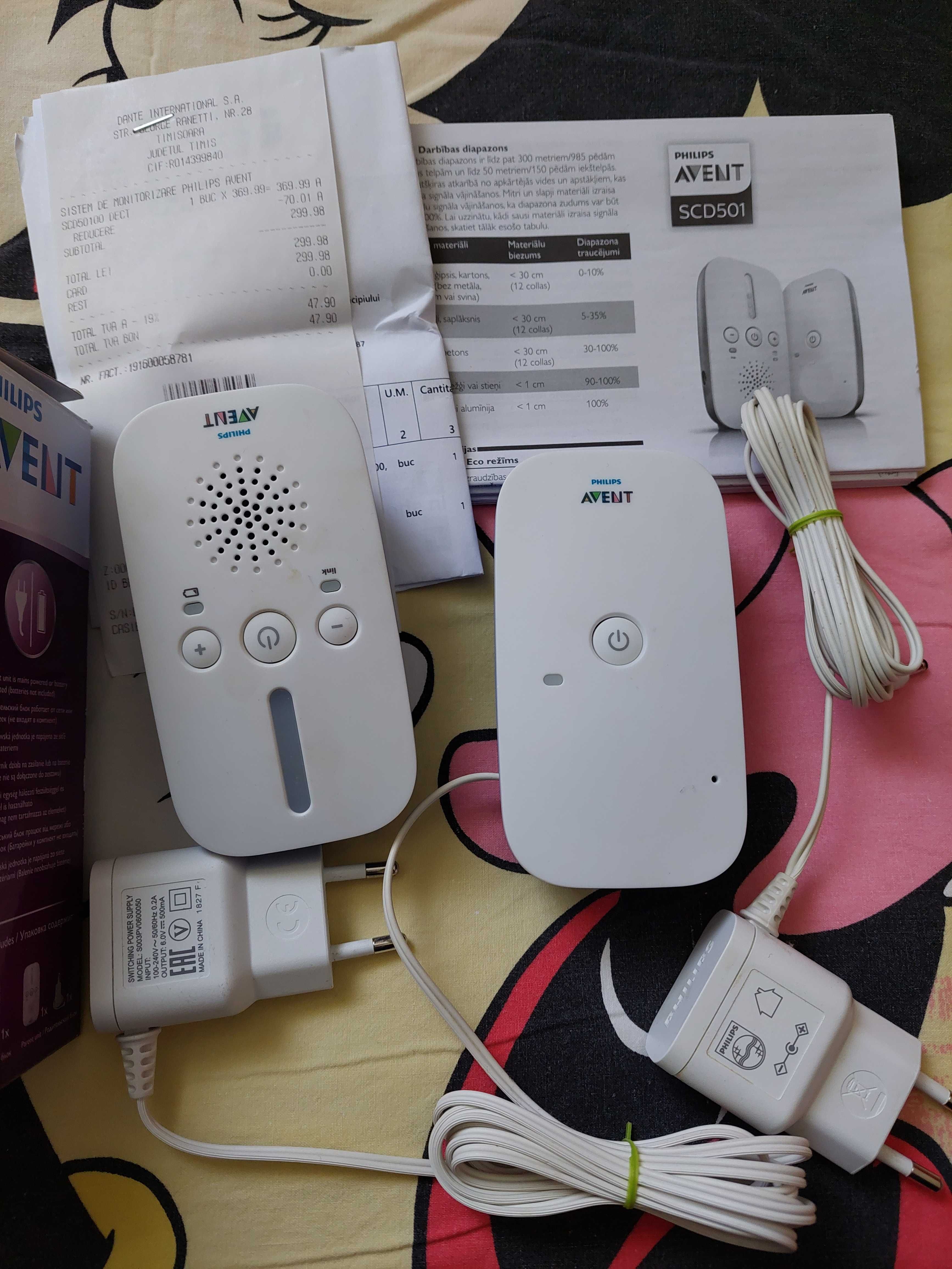 Audio baby Monitor copii seniori Philips-Avent SCD501 Baby Phone