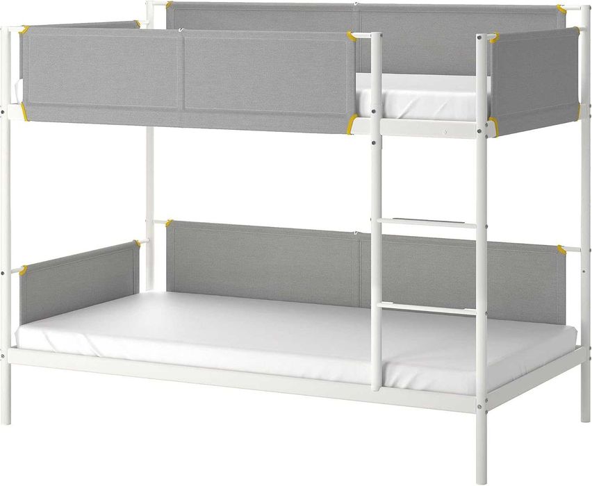 IKEA VITVAL двуетажно легло с ламелна рамка 2x 90x200