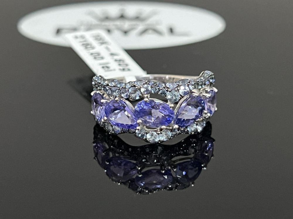 Bijuteria Royal CB : Inel aur 18K cu safir si tanzanit 4,80 grame