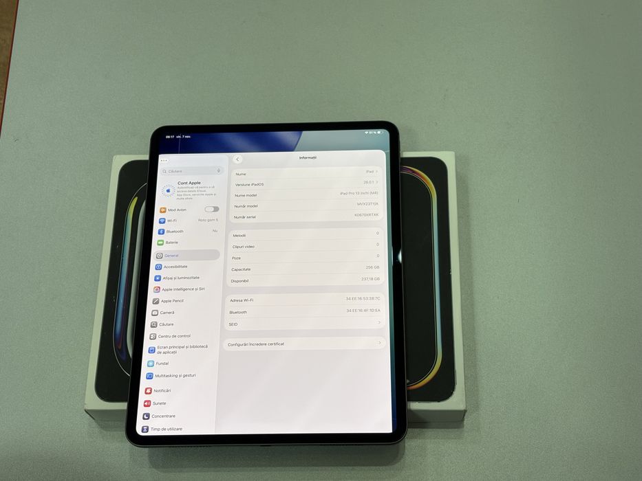 Ipad Pro 13”, M4, 256 gb, WiFi, Space Black, la cutie