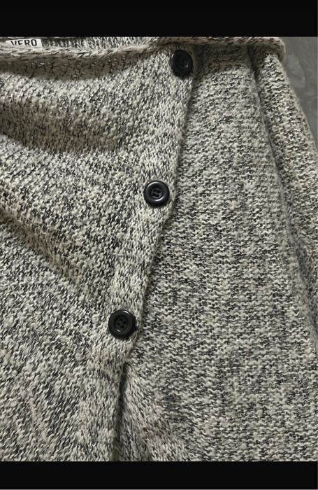 Cardigan lung Gri cu nasturi