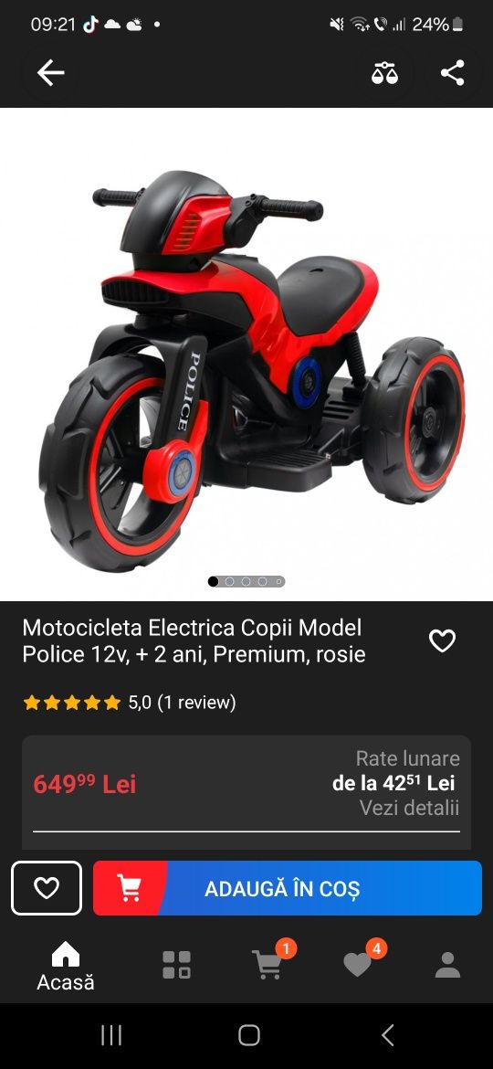 Vând motocicleta noua