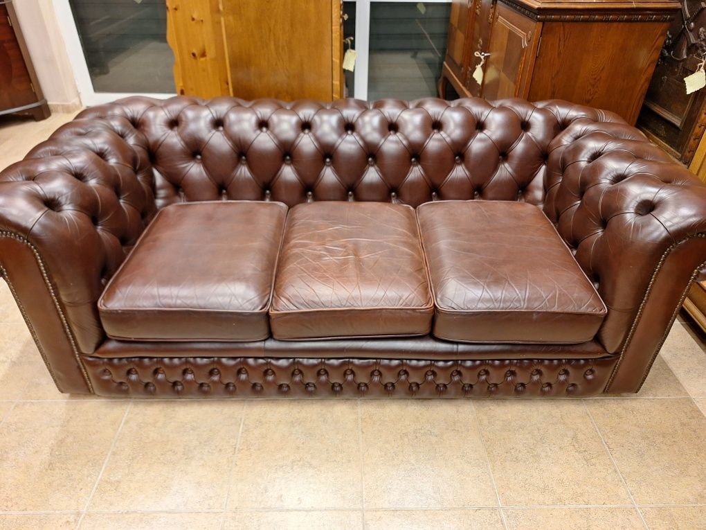 Диван тройка CHESTERFIELD естествена кожа
