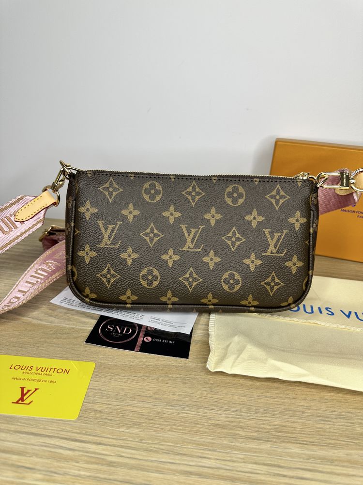 Geanta Louis Vuitton multi pochette 3 piese+cutie piele canvas 100%