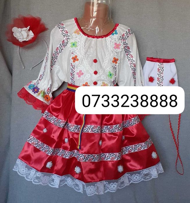 Costum popular pentru copii marimea 4 (  5-6-7 ani) 235 lei