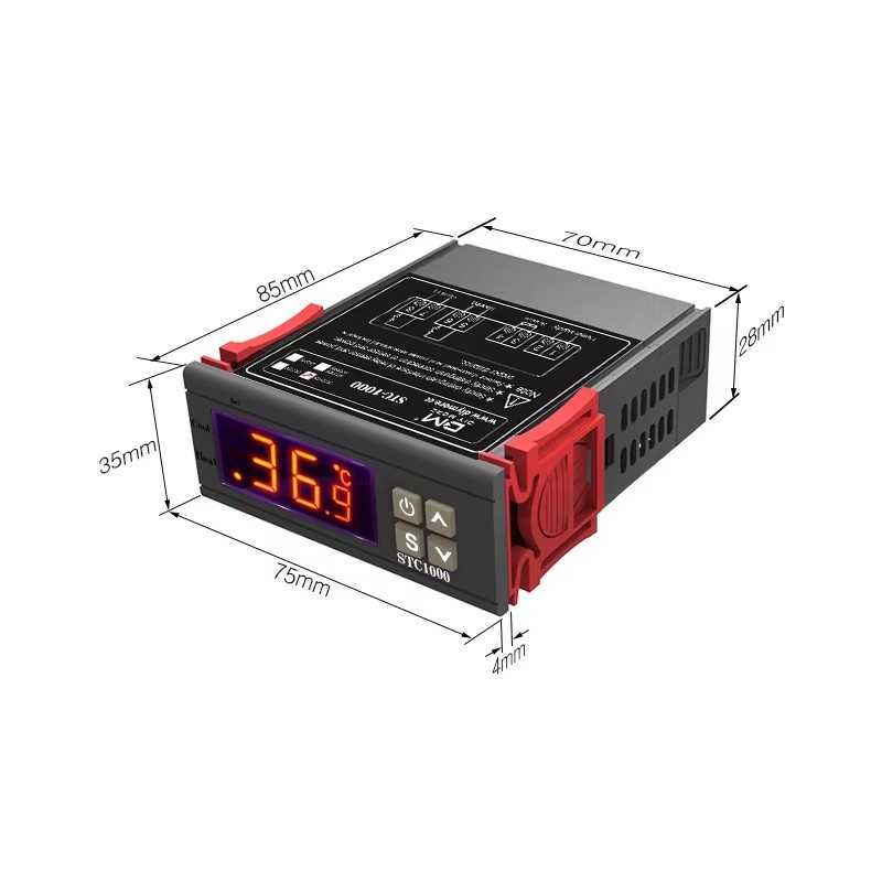 Терморегулатор STC 1000 -50 до +99 °C, 2 изхода 230VAC/10А 2NO, 4249