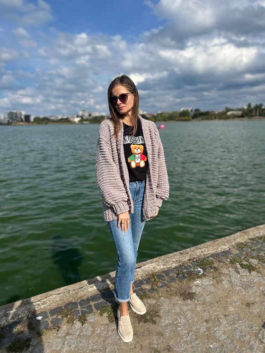 cardigan din fire de pluș Hand made
