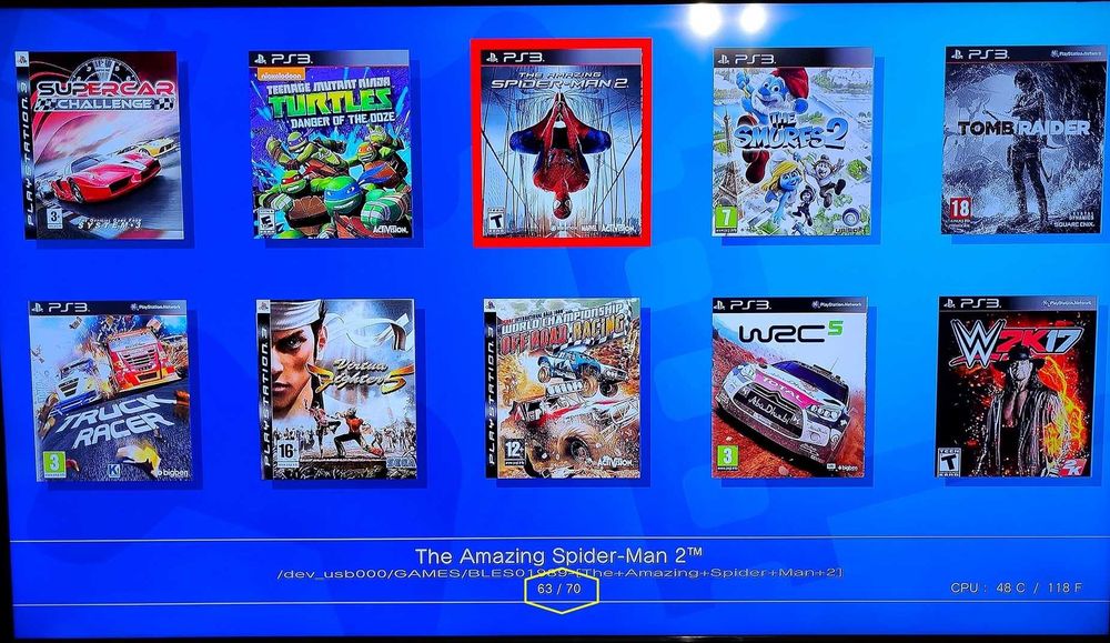 Memorie externa (HDD USB), 70 jocuri PS3, GTA V, FIFA 24, Minecraft