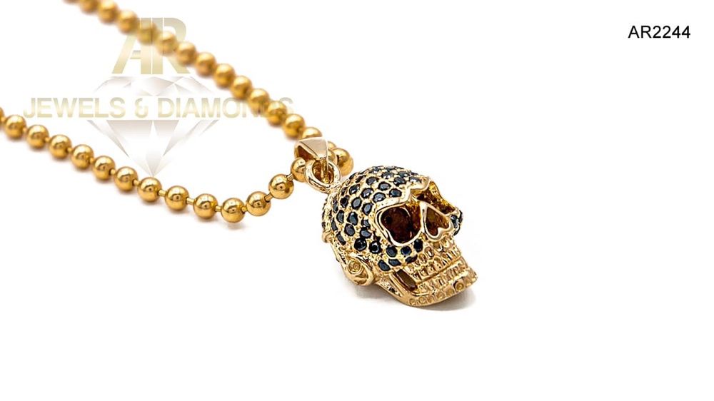 Lantisor Aur 14 K cu Pandant Skull Colectia noua ARJEWELS(AR2244)